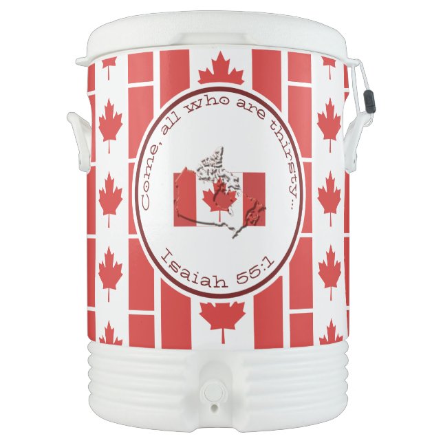 CANADA FLAG Customizable Text Add Logo Beverage Cooler (Front)