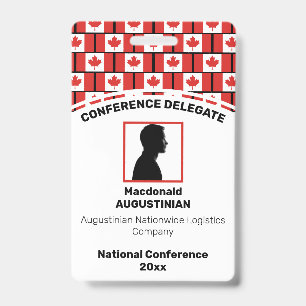 CANADA FLAG Customized Logo Photo ID Name Badge
