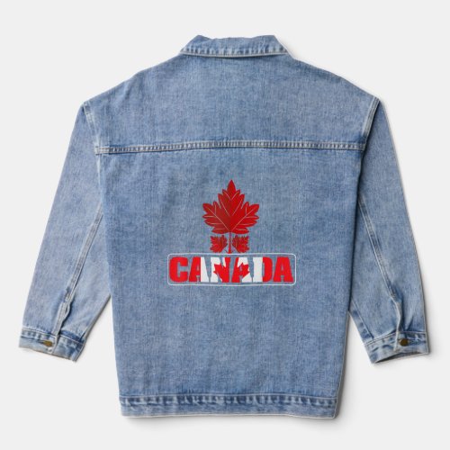 Canada Flag Cute Canada Day Maple Leaf   Denim Jacket