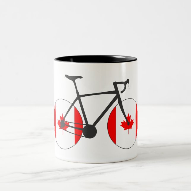 Canada Flag Cycling Two-Tone Coffee Mug (Center)