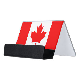 Canada Flag Desk Business Card Holder