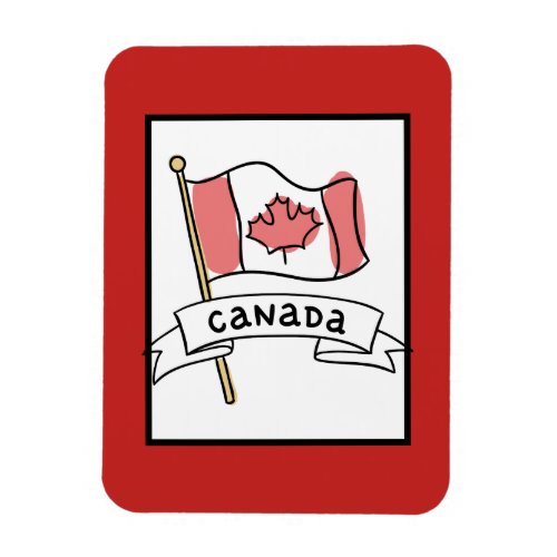 Canada Flag Doodle Magnet