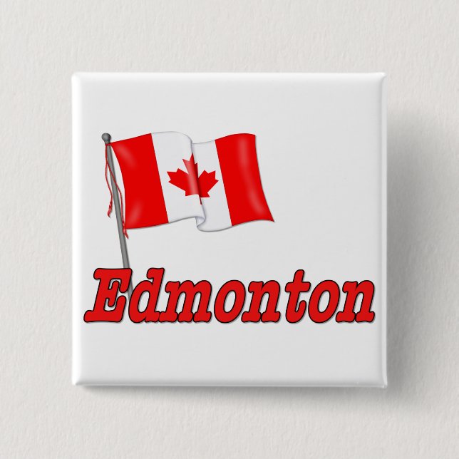 Canada Flag - Edmonton Button (Front)