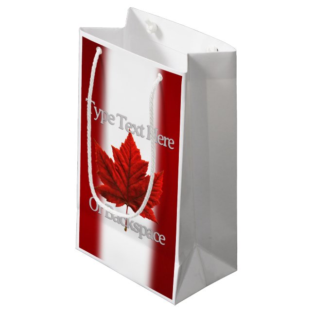 Canada Flag Favor Bags Personalized Canada Bags (Front Angled)