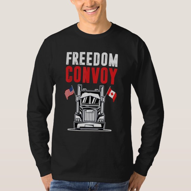 Canada Flag Freedom Convoy 2022 Canadian Trucker M T-Shirt (Front)