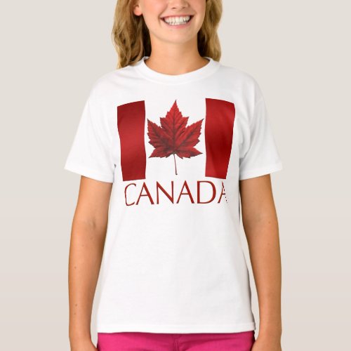 Canada Flag Girls T_shirts Kids Canada Souvenirs