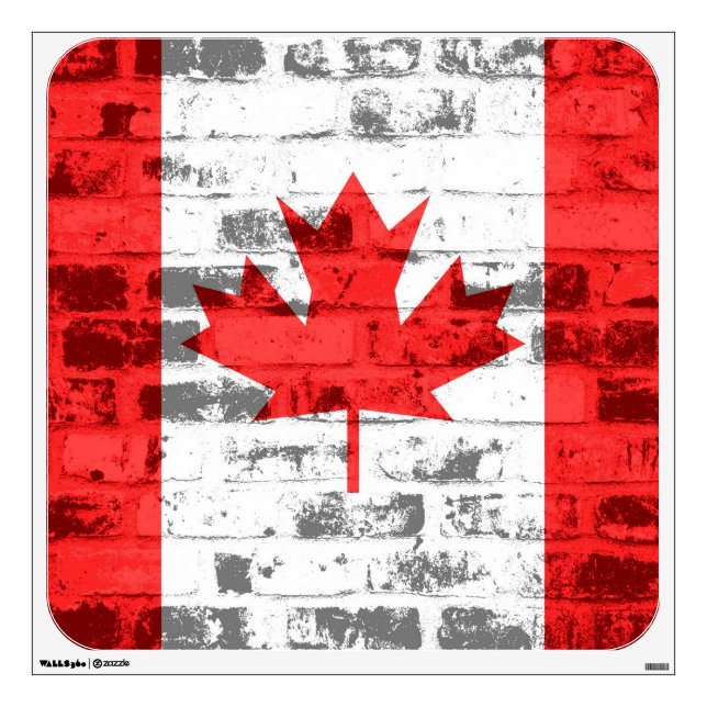 Canada Flag Grunge Wall Sticker (Front)