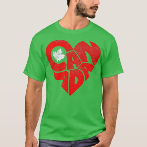 Canada Flag Heart  Canadian Roots Americans Love M T_Shirt