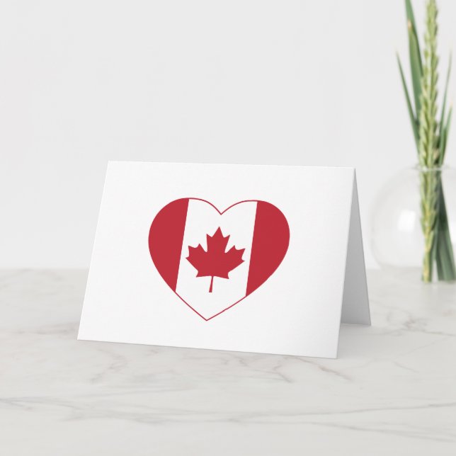Canada Flag Heart Greeting Card (Front)