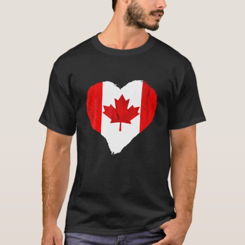 Canada Flag Heart Maple Leaf Canadian Pride Canadi T_Shirt