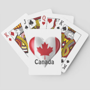 Canada Flag Heart Poker Cards