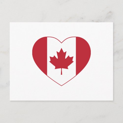 Canada Flag Heart Postcard