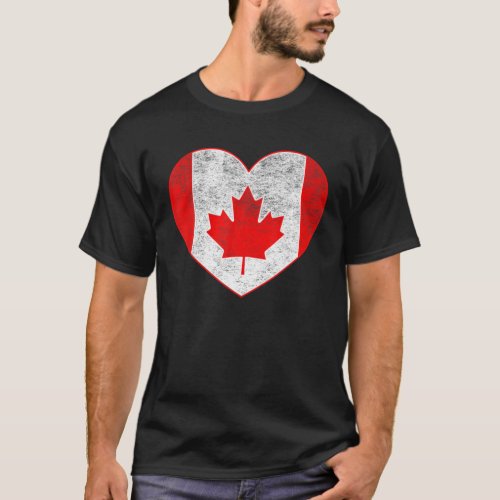 Canada Flag Heart Shirt Canadian Roots Americans L