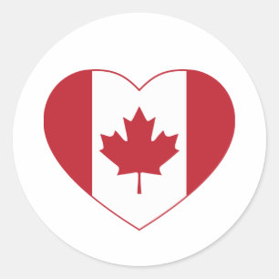 Canada Flag Heart Sticker