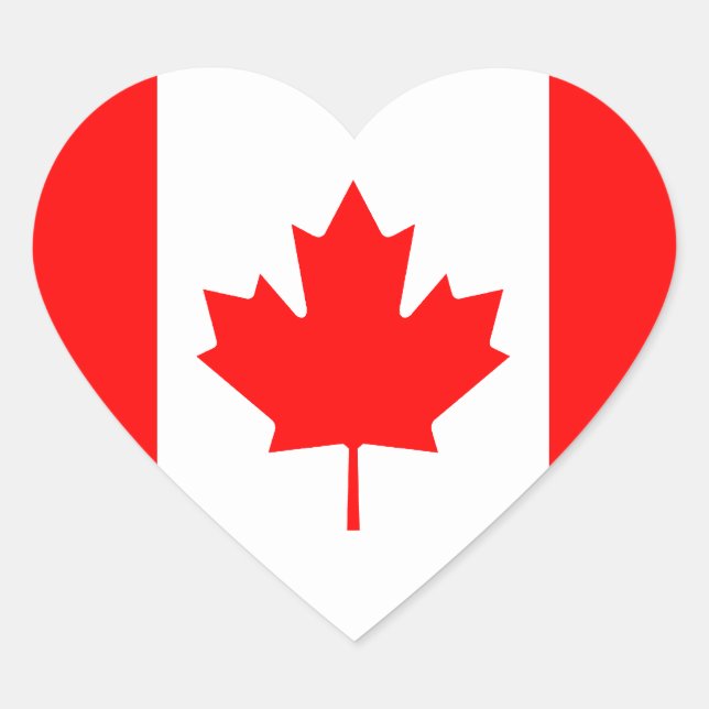 Canada Flag Heart Sticker (Front)