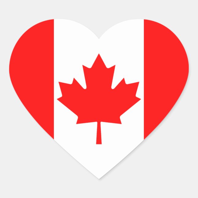 Canada Flag Heart Sticker (Front)