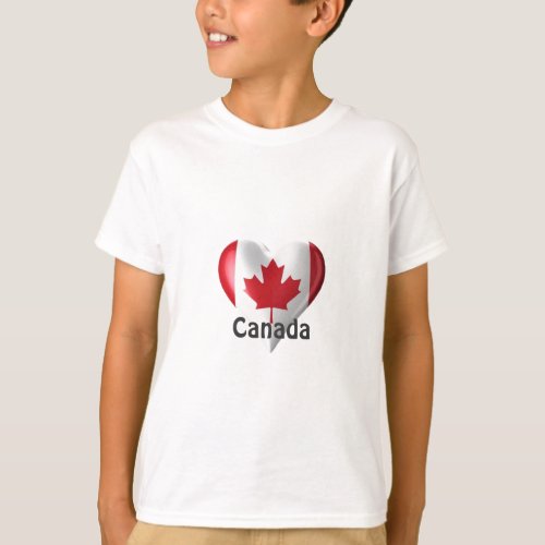 Canada Flag Heart T_Shirt