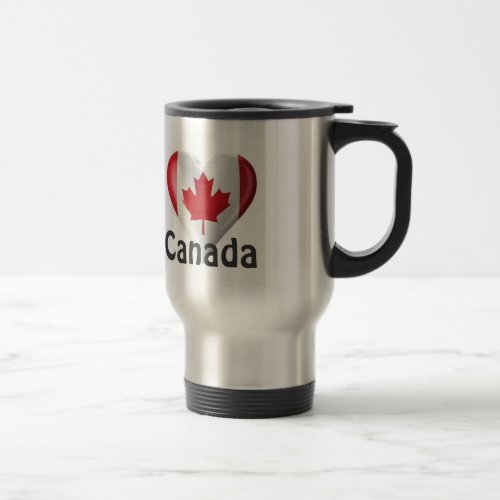 Canada Flag Heart Travel Mug