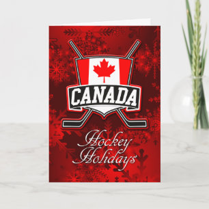 Canada Flag Hockey Christmas Card