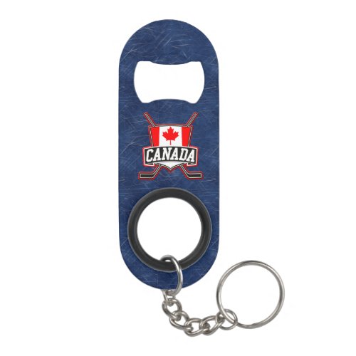 Canada Flag Hockey Logo Keychain Bottle Opener