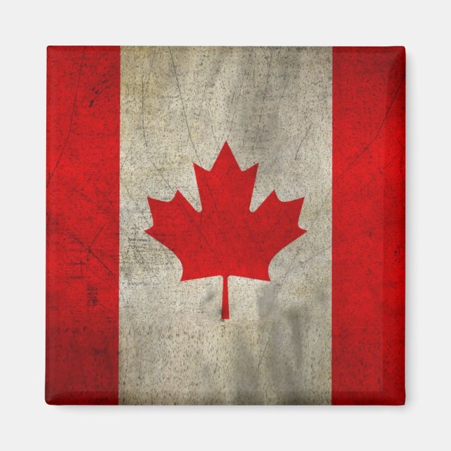 Canada Flag in Grunge Magnet (Front)