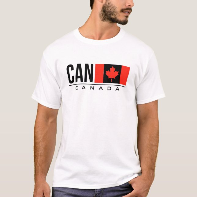 Canada Flag International Country Code Can Sports  T-Shirt (Front)