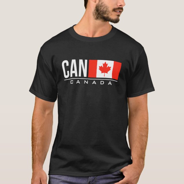 Canada Flag International Country Code Can Sports  T-Shirt (Front)
