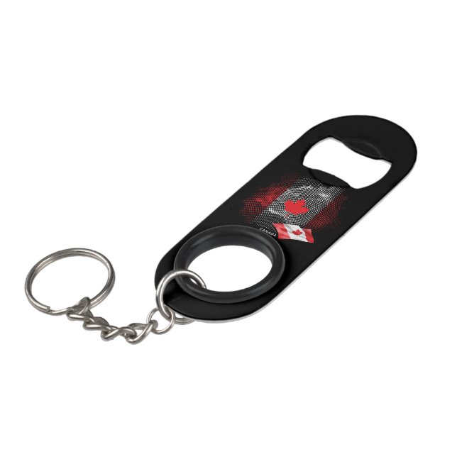 Canada flag keychain bottle opener (Front Angled)