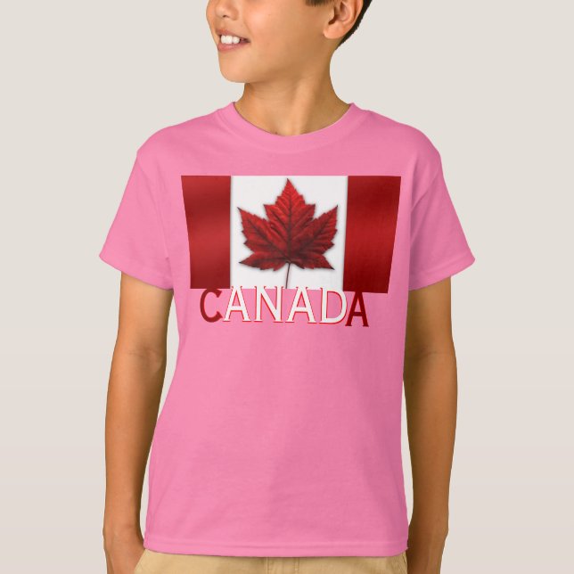 Canada Flag Kid's Shirt Canada Kid's Souvenir Tops (Front)