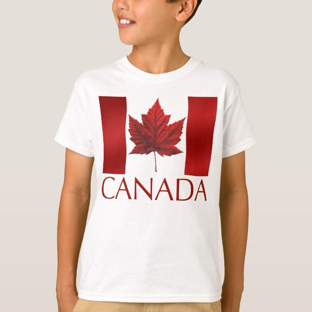 Canada Flag Kid's Shirt Canada Kid's Souvenir Tops (Front)