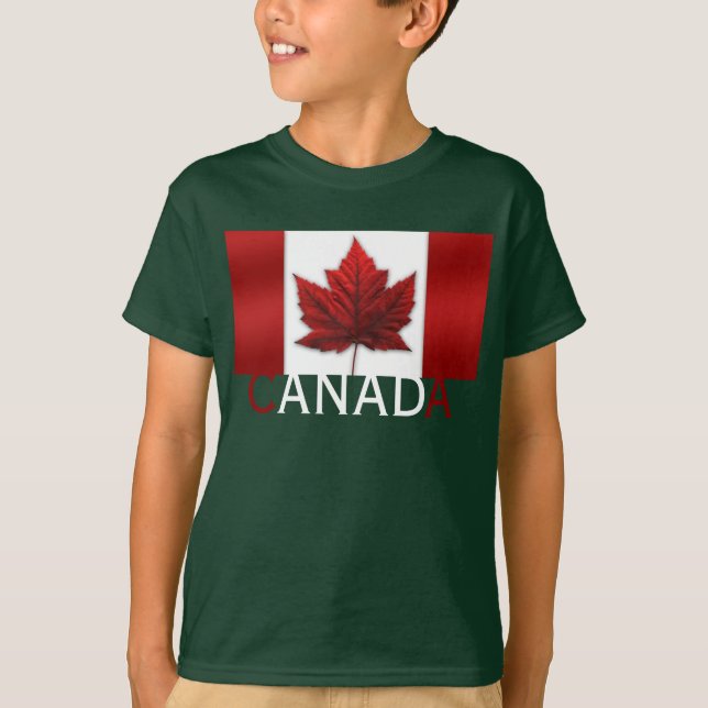Canada Flag Kid's Shirt Canada Souvenir T-shirts (Front)