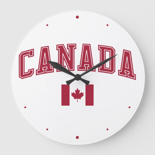 Canada + Flag Large Clock (Front)