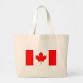 Canada Red Maple Leaf Jumbo Heavy Canvas Tote Bag Reusable