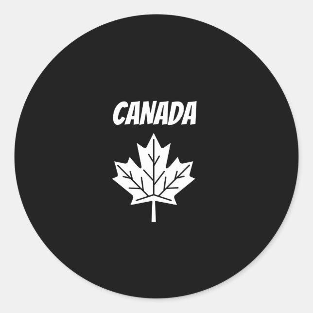 Canada flag leaf classic round sticker (Front)