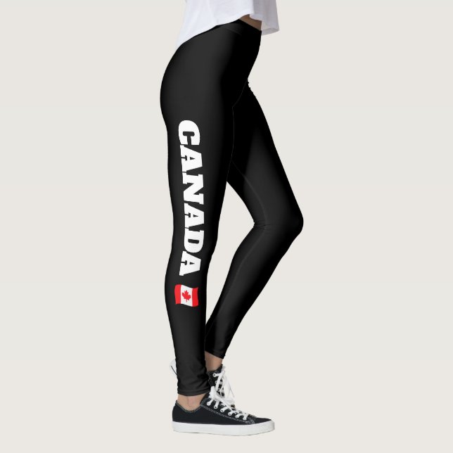 Canada Flag Leggings,  Canadian Girls Womens Leggings (Right)