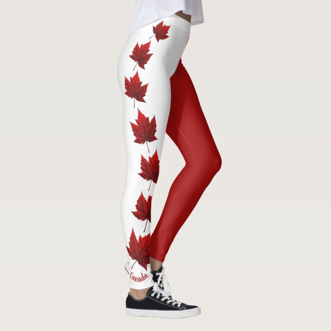 Canada Flag Leggings Classic Canada Souvenir Pants (Right)