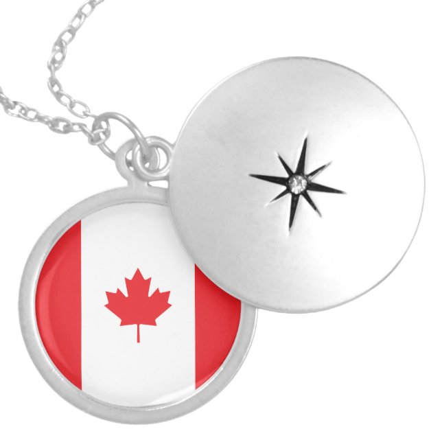 Canada flag locket necklace (Front)