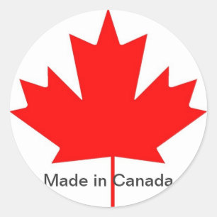 Canada flag, made in Canada Classic Round Sticker