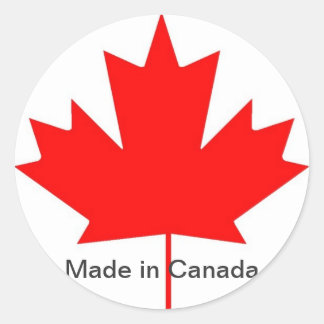 Canada flag, made in Canada Classic Round Sticker