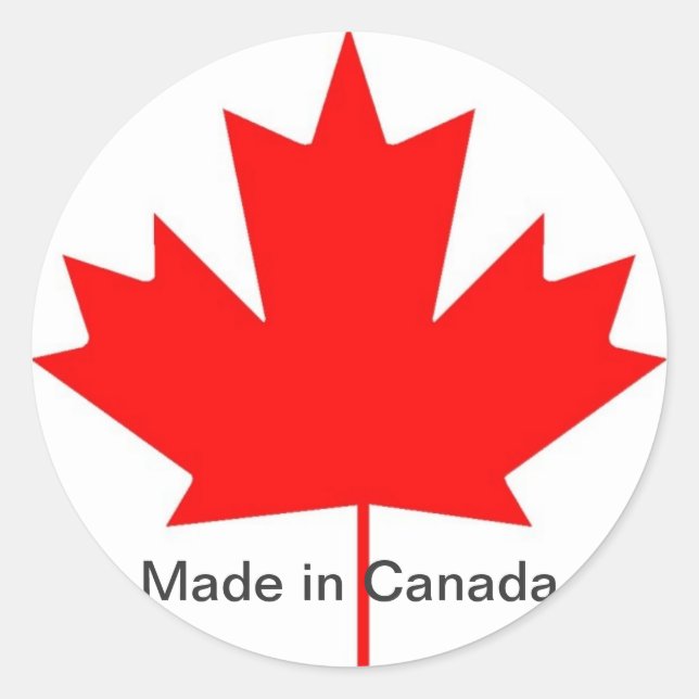 Canada flag, made in Canada Classic Round Sticker (Front)
