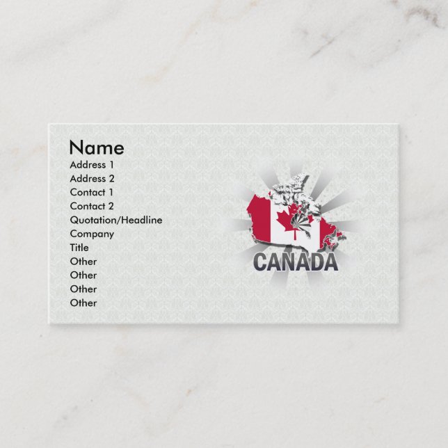Canada Flag Map 2.0 Business Card (Front)