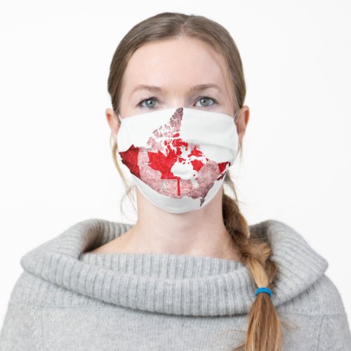 Canada Flag Map Adult Cloth Face Mask