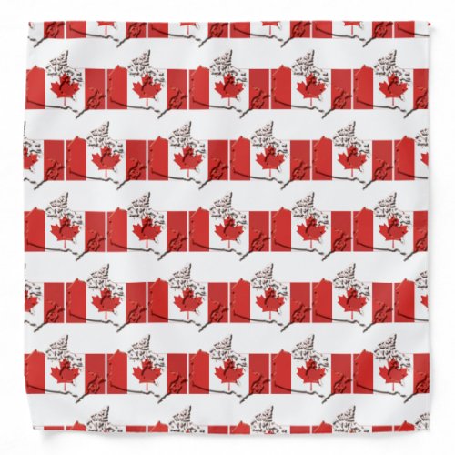 CANADA Flag Map Canadian Bandana