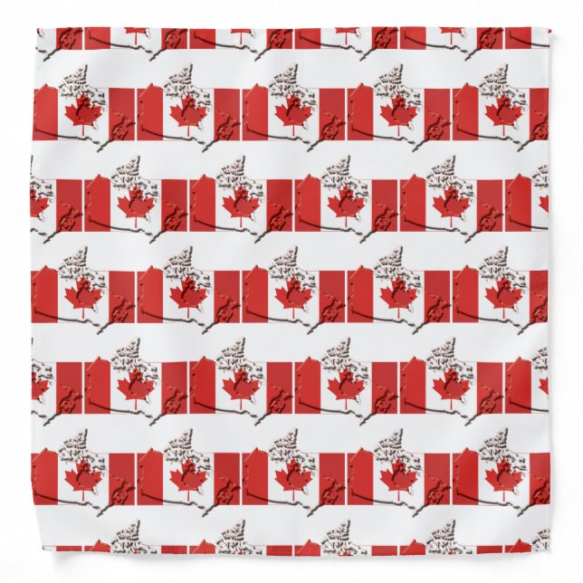 CANADA Flag Map Canadian Bandana (Front)
