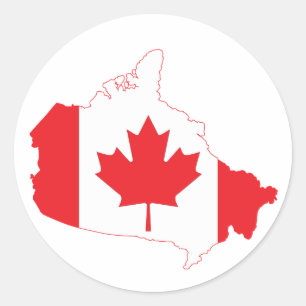 Canada Flag Map Classic Round Sticker