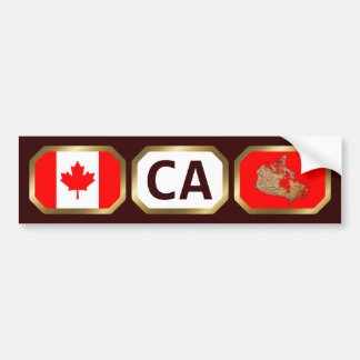 Canada Flag Map Code Bumper Sticker