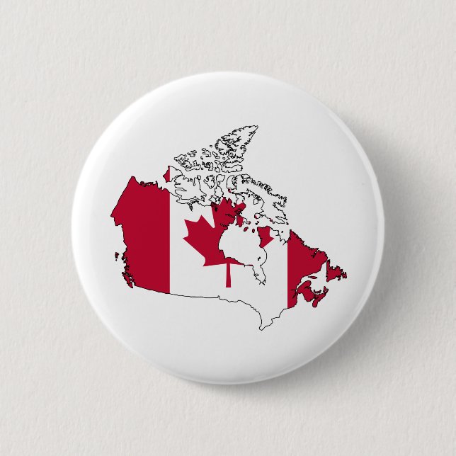 Canada Flag Map full size Pinback Button (Front)