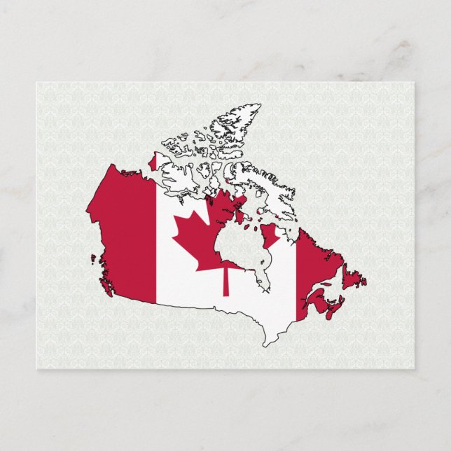 Canada Flag Map full size Postcard (Front)