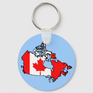 canada flag map keychain