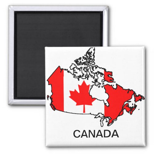 canada flag map magnet